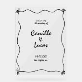 レトロ手書き結婚ウィミカル記号 アクリルサイン (正面)