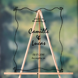 レトロ手書き結婚ウィミカル記号 アクリルサイン