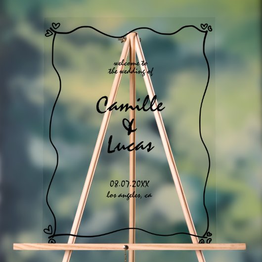 レトロ手書き結婚ウィミカル記号 アクリルサイン (ニュートラル)