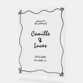 レトロ手書き結婚ウィミカル記号 アクリルサイン (傾斜)