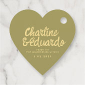 レトロ手書き緑のメッセージカード フェイバータグ (裏面)