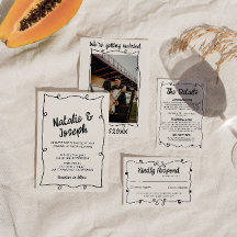 レトロ手書ユニークフ結婚レーム