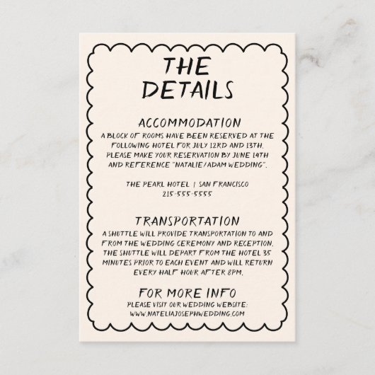 レトロ手書予測できなフ結婚レームの詳細 エンクロージャーカード (正面)