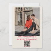 レトロ手書QRコーカラフルド結婚の 招待状 (裏面)