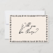 レトロ手書QR結婚コード 出欠カード (裏面)