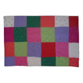 レトロ手編みカラフルパッチワーク枕ケース 枕カバー (正面)