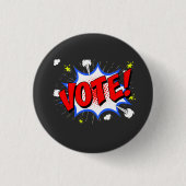 レトロ投票シャツ投票と70の漫画を取り出す 缶バッジ (正面)