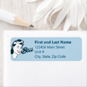 レトロ投票青 |差出人住所ラベル ラベル (インサイチュ)