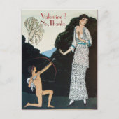 レトロ抗バレンタインデー赤ワックスシールモノグラム シーズンポストカード (正面)