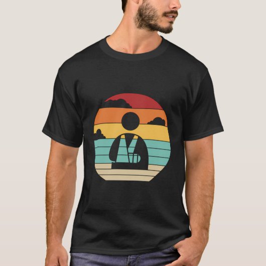 レトロ折れた腕の脚の折れた骨折れた指のボン Tシャツ (正面)