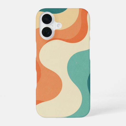 レトロ抽象シー・フォーム iPhone 16ケース (裏面)