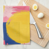 レトロ抽象ブラシストローク (3) キッチンタオル (四つ折り)