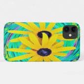 レトロ抽象的なアクア柄の黄色い花 Case-Mate iPhoneケース (裏面(横))