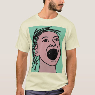 レトロ抽象的スクリーミング表現主義フェイスグラフィック Tシャツ
