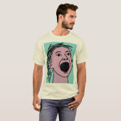 レトロ抽象的スクリーミング表現主義フェイスグラフィック Tシャツ (正面フル)