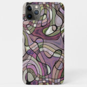 レトロ抽象的パープル・バイオレット・モザイク・アート柄 Case-Mate iPhoneケース (裏面)