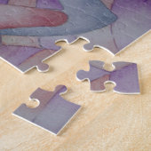 レトロ抽象美術の多彩のピンクの提起の女性 ジグソーパズル (側面)