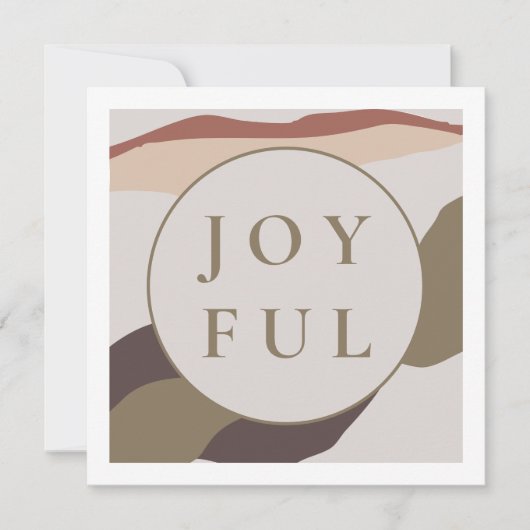 レトロ抽象芸術うれしそうなクリスマスパーティー 招待状 (正面)