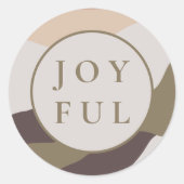 レトロ抽象芸術うれしそうなクリスマス ラウンドシール (正面)