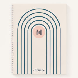 レトロ抽象芸術のジオメトリックラインアーチ ノートブック