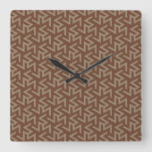 レトロ抽象芸術の中世モダン型の茶文様 スクエア壁時計 (正面)