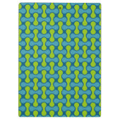 レトロ抽象芸術の幾何学的パターン(青と緑) クリップボード (裏面)