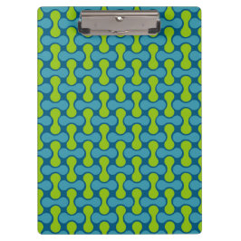 レトロ抽象芸術の幾何学的パターン（青と緑） クリップボード