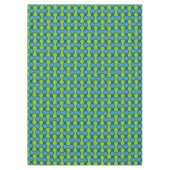 レトロ抽象芸術の幾何学的パターン(青と緑) テーブルクロス (正面)
