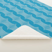 レトロ抽象芸術の白い線（青） シェルパブランケット (3/4)