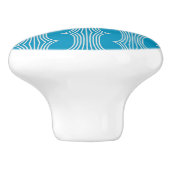 レトロ抽象芸術の白い線（青） セラミックノブ (側面)