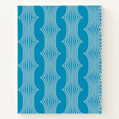 レトロ抽象芸術の白い線(青) ノートブック (裏面)