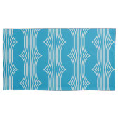 レトロ抽象芸術の白い線(青) 枕カバー (正面左)