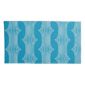 レトロ抽象芸術の白い線(青) 枕カバー (裏面-右)