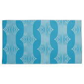 レトロ抽象芸術の白い線(青) 枕カバー (正面右)