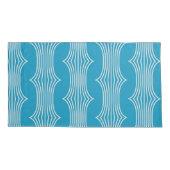 レトロ抽象芸術の白い線(青) 枕カバー (裏面-左)