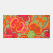 レトロ抽象芸術よくはしゃぐボホデザイン名 デスクマット (正面)