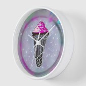 レトロ抽象芸術アイスクリーム円錐 壁時計 (傾斜)