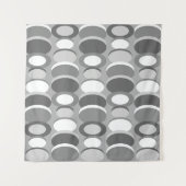 レトロ抽象芸術アートサークルグレー タペストリー (正面(横))