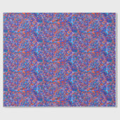 レトロ抽象芸術アートブルー落書きパターン ラッピングペーパー (フラット)