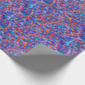 レトロ抽象芸術アートブルー落書きパターン ラッピングペーパー (角)