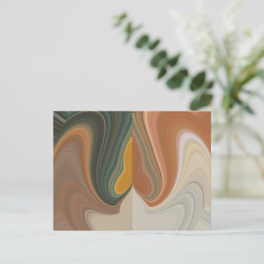 レトロ抽象芸術アートプリントカスタマイズ製品 ポストカード (スタンド正面)