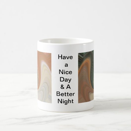 レトロ抽象芸術アートプリント コーヒーマグカップ (中央)