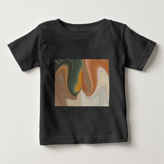 レトロ抽象芸術アートプリント ベビーTシャツ (正面)