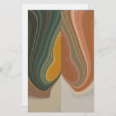 レトロ抽象芸術アートプリント 便箋 (正面/裏面)