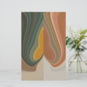 レトロ抽象芸術アートプリント 便箋 (スタンド正面)