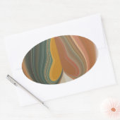 レトロ抽象芸術アートプリント 楕円形シール (封筒)