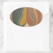 レトロ抽象芸術アートプリント 楕円形シール (バッグ)