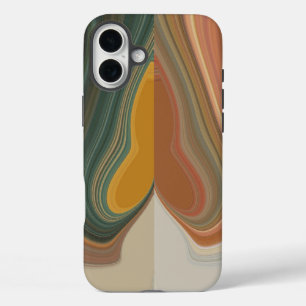 レトロ抽象芸術アートプリント iPhone 16 PLUSケース