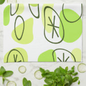 レトロ抽象芸術アートロックスチャートルーズ キッチンタオル (折り畳み)