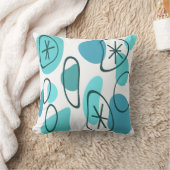 レトロ抽象芸術アートロックターコイズ クッション (ブランケット)